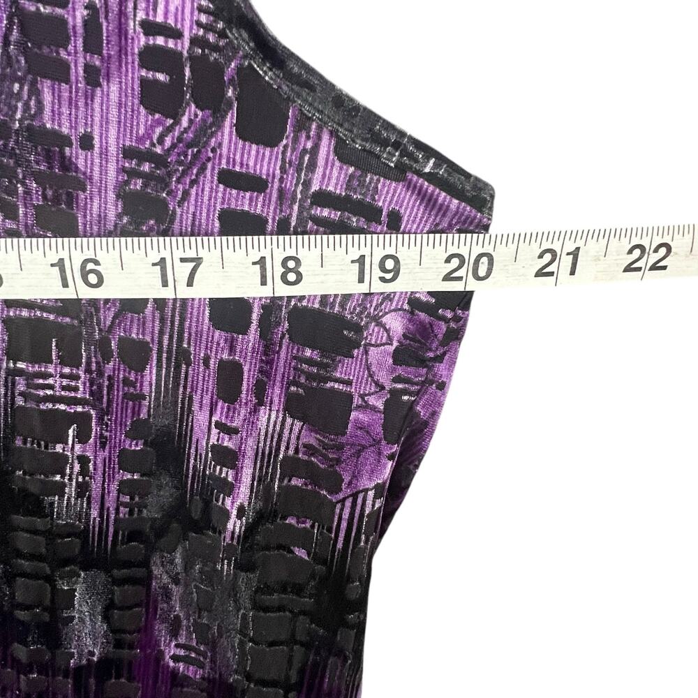Tan‎ Jay Velvet Burnout Tank Top Womens M Purple Black Lace Whimsygoth Vintage - Picture 7 of 13